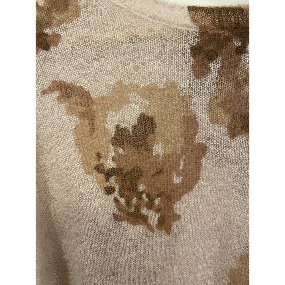 Vince Dahlia Pink & Brown Floral Alpaca Mohair-Blend Sweater MSRP $345 Sz Small - Picture 6 of 13